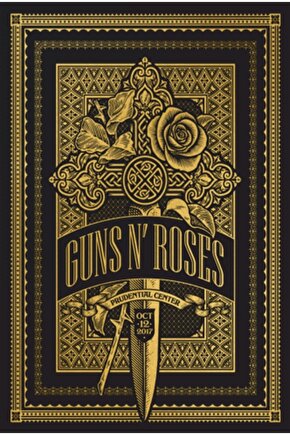 Guns N Roses -4 Müzik Grubu Retro Ahşap Poster