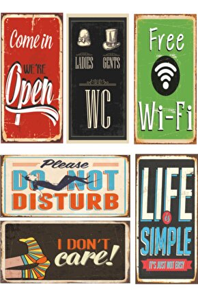 6lı Retro Ahşap Poster Seti-3
