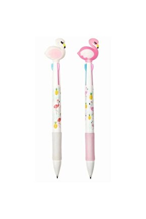 Mk-102 3 Renk Basmalı Tükenmez Kalem Flamingo