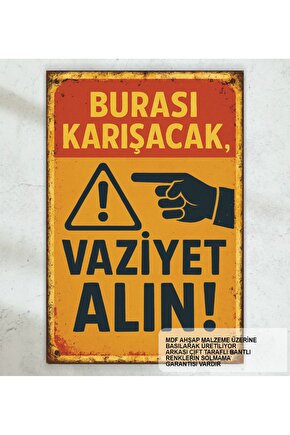 komik yeşilçam replikleri duvar yazıları burası karışacak vaziyet alın retro ahşap poster tablo