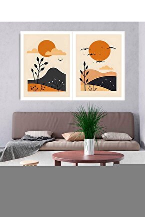 Matisse - Sanat - Soyut - Doğa - Ev - Yaşam ( 2 Li Çerçevesiz ) Poster - Afiş - Tablo NNHT540