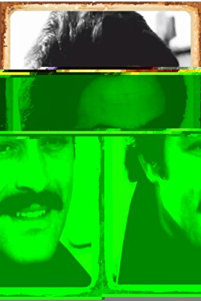 Kadir Inanır Yeşilçam Siyah Beyaz Portre Retro Ahşap Poster