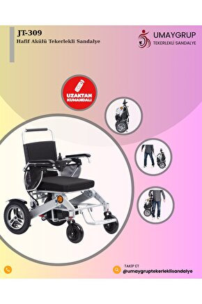 Umaygrup Jt-309 Katlanır Hafif Lityum Akülü Uzaktan Kumandalı Tekerlekli Sandalye – 25 Kg,