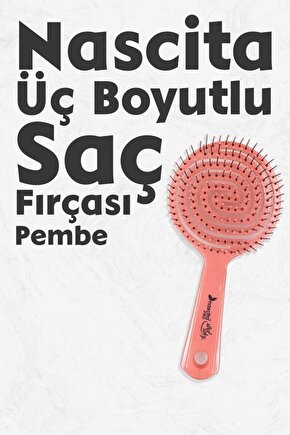 Üç Boyutlu Oval Saç Fırçası Pembe