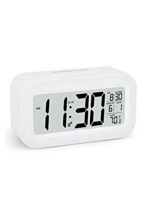 Dol-2108 Mini Dijital Işıklı Masa Saati Sıcaklık Ölçer Termometre Saat - Takvim - Alarm
