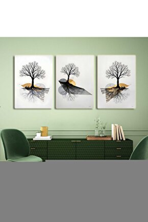 Matisse - Boho - Art Deco - Soyut - Doğa ( 3 lü Çerçevesiz ) Poster - Afiş - Tablo KR2C00728