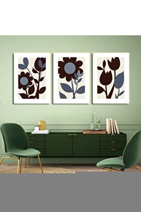 Matisse - Boho - Art Deco - Soyut - Doğa ( 3 lü Çerçevesiz ) Poster - Afiş - Tablo KR2C00920
