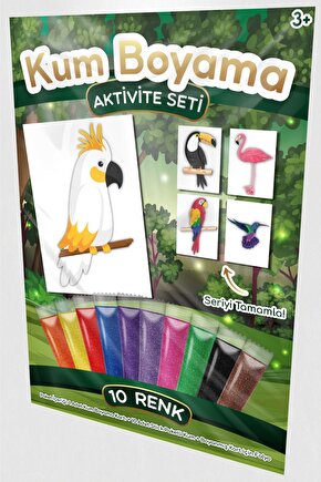 Kakadu Kuşu | Kuş Kum Boyama Aktivite Seti