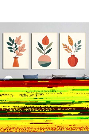 Matisse - Boho - Art Deco - Soyut - Doğa ( 3 lü Çerçevesiz ) Poster - Afiş - Tablo KR2C00101