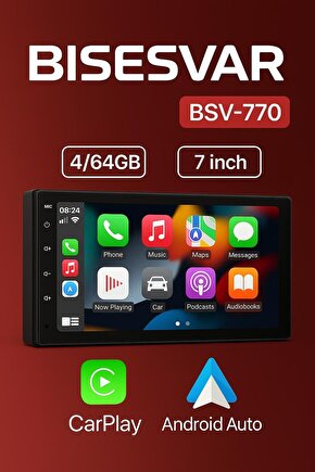 7 Inç Carplay Li 2 Gb Ram 32 Gb Hafıza Android Dauble Oto Teyip Wi-fi Youtube Google