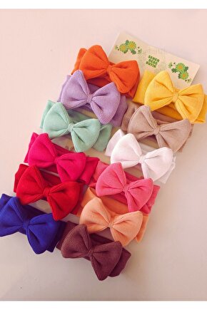 Kız Bebek ve Çocuk Kaşkorse Fiyonklu Bandana 12li Set