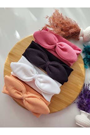 Kız Çocuk & Bebek Kaşkorse Tavşan Kulak Bandana 4lü Set