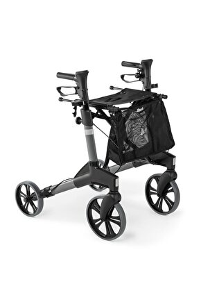 Rollatör Hasta Yürüteçi 4 Ayaklı Oturaklı Frenli Rolatör Walker Wolker Lüx Alüminyum Rolatör