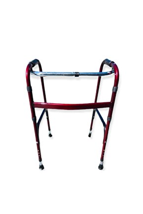 Bordo Walker Katlanır Yürüteç Metal Kaliteli Volkır Wolker Hasta Yaşlı Medikal Ürünü-ücretsiz Kargo