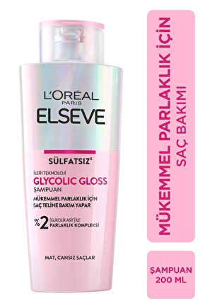 Glycolic Gloss Mükemmel Parlaklık için Bakım Yapan Şampuan [Glikolik Asit] 200ml