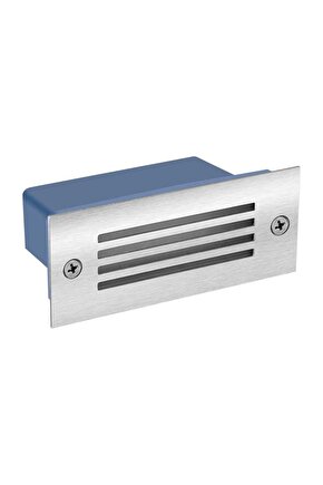 Krom Kasa 3 Watt, Elektrikle Çalışır, İç ve Dış Mekan Nemli Alan Sensörsüz Merdiven Led 3200 Kelvin