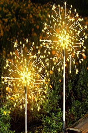 2li 120 Led Güneş Enerjili Bahçe Aydınlatma Teras Ağaç Balkon Dekorasyon 8 Mod 93 Cm Peri Işıkları
