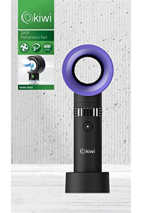Kfan-7610 Şarjlı Ultra Sessiz Pervanesiz Taşınabilir El Fanı