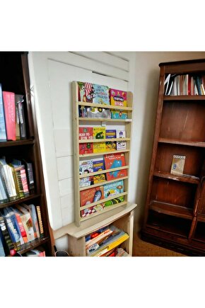Montessori 100×40 Çocuk Odası Eğitici Kitaplık Ahşap Duvara Monte 4 Raflı 100x40