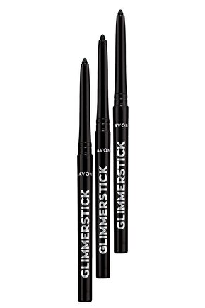 Glimmersticks Asansörlü Açılıp Kapanabilen Göz Kalemi Blackest Black Üçlü Set