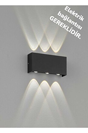 Elektrikle Çalışır, 12 Watt 3000 Kelvin Ledli, İç ve Dış Mekan Aplik, Yüksek Işık Güçlü Led Aplik