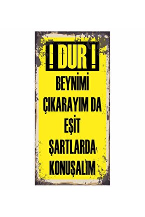 atarlı zeka sözleri komik eğlenceli duvar yazıları ev dekorasyon tablo mini retro ahşap poster