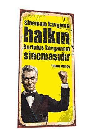 Yılmaz Güney Mini Retro Ahşap Poster