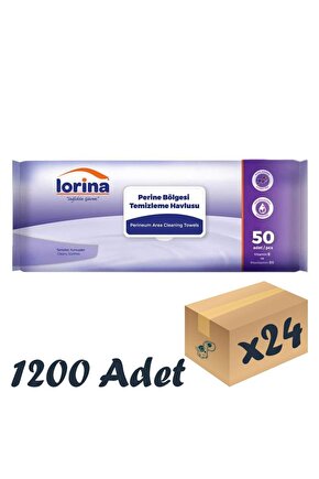 Lorina Perine Bölgesi Temizleme Havlusu 24 Paket 1200 Adet