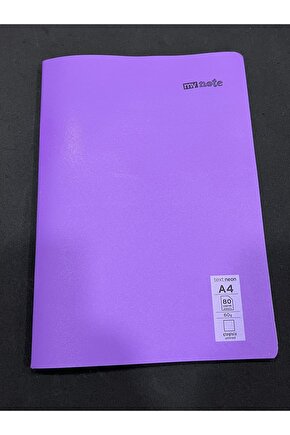 Text Neon A4 80 Yaprak Çizgisiz Düz 60 Gr Pp Kapak Tel Dikişli Harita Metod Defter