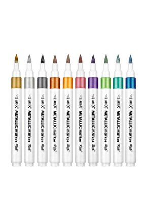 Art-X Acrylic Metallic Marker Su Bazlı Yaldızlı Akrilik Boyama Kalemi 10 Renk Set