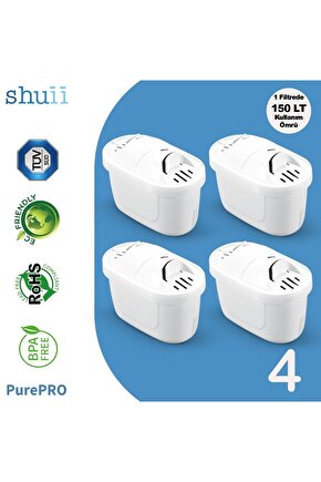 PurePro I Su Arıtma Sürahi Filtresi (4 Adet Filtre ) I Jugg ve Brit a Maxtra+ Pro ile Uyumlu