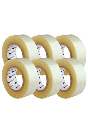6 Adet 4,5 Cm X 100mt Akrilik Şeffaf Koli Bandı