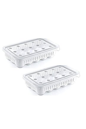 Yumurta Saklama Kabı 15li 2 Adet, Steril Yumurtalık, Kapaklı Yumurta Organizeri Bpa Free