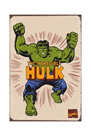 Hulk Marvel Retro Vintage Ahşap Poster 2030012