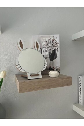 Masaüstü Beyaz Renk Hediyelik Dekoratif Makyaj Aynasi,tavşan Kulaklı,sevimli Ayna, Çocuk Ve Genç Ayn