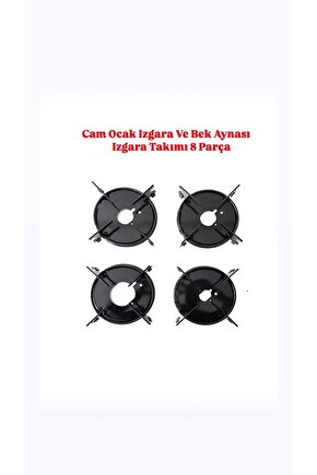 KOPYA - Cam Ocak Izgara Ve Bek Aynası Izgara Takımı 8  Parça