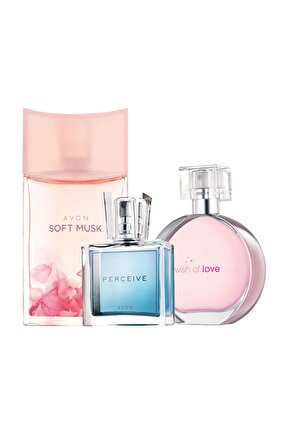 Soft Musk & Wish of Love & Perceive Üçlü Kadın Parfüm Seti