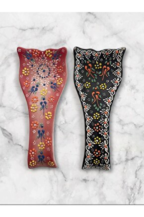 Dekoratif  Tasarım Kirli Kaşık Altlığı, Kaşıklık, Kepçe Altlığı, Çini  Seramik Tamamen El Yapımı
