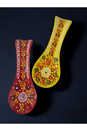 Dekoratif  Tasarım Kirli Kaşık Altlığı, Kaşıklık, Kepçe Altlığı, Çini  Seramik Tamamen El Yapımı