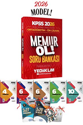 2026 Önlisans-Ortaöğretim KPSS Yediiklim Memur Ol Tek Kitap Soru Bankası ve Branş Denemeleri Seti
