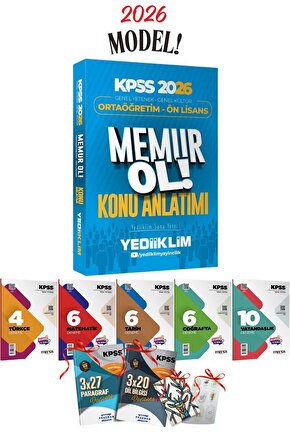 2026 Önlisans-Ortaöğretim KPSS Yediiklim Memur Ol Tek Kitap Konu Anlatımı ve Branş Denemeleri Seti