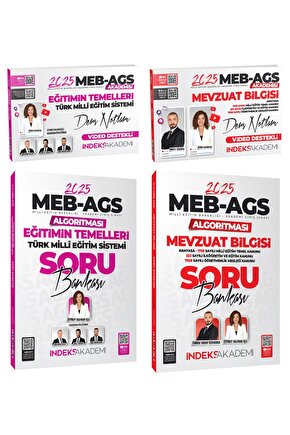 İndeks Akademi 2025 MEB-AGS Akademisi Eğitimin Temelleri + Mevzuat Bilgisi Ders Notları + Soru Banka