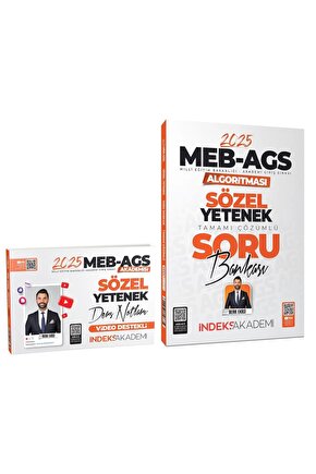 İndeks Akademi 2025 Meb-ags Akademisi Sözel Yetenek Ders Notları Soru Bankası 2 Li Set - Berk Ekic