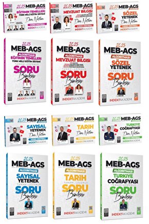 İndeks Akademi 2025 Meb-ags Akademisi Tüm Dersler Ders Notları Soru Bankası 12 Li Set Indeks Akade