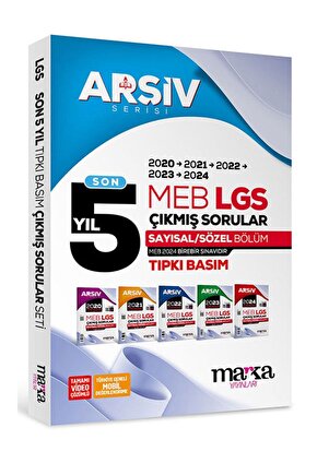 Son 5 Yıl LGS 8. Sınıf ARŞİV Serisi Tıpkı Basım Çıkmış Sorular Video Çözümlü 2024 -23-22-21-2020