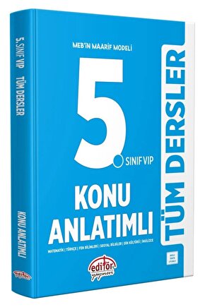 Editör Yayınları 2025 5.Sınıf Vip Tüm Dersler Konu Anlatımlı