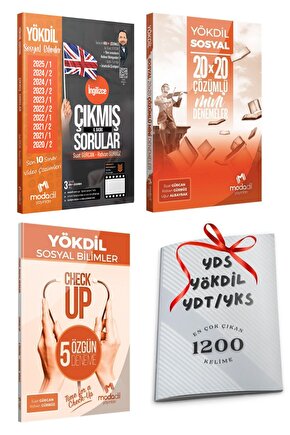 Yökdil Sosyal Çıkmış Sorular - Sosyal 20x20 Deneme + 5 Deneme - En Çok Çıkan 1200 Kelime Hediyeli