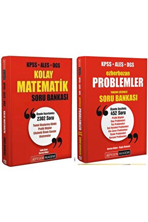 KPSS ALES DGS KOLAY MATEMATİK SORU BANKASI - EZBERBOZAN PROBLEMLER TAMAMI ÇÖZÜMLÜ SORU BANKASI