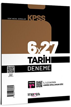 2024 KPSS Tarih 6x27 Deneme Tamamı Video Çözümlü Marka Yayınları