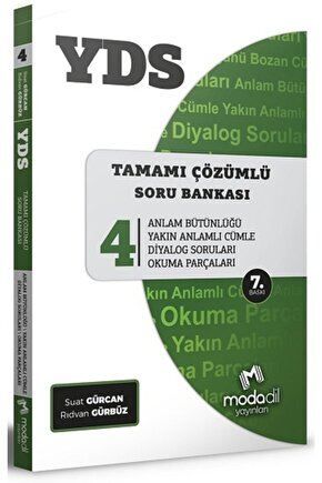 Yds Soru Bankası-4 Anlam Bütünlüğü Çözümlü 8. Baskı Yayınları
